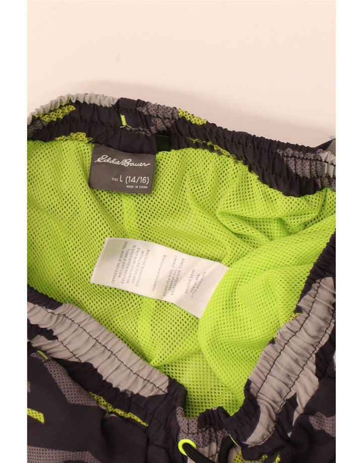 Eddie Bauer Boys Sports Short 14-15 Years Large Grey Camouflage Polyester