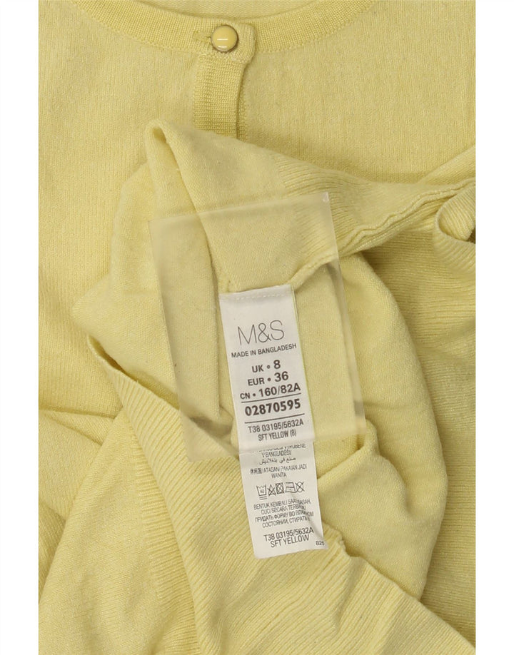 Marks & Spencer Γυναικεία ζακέτα πουλόβερ UK 8 Μικρή κίτρινη βισκόζη