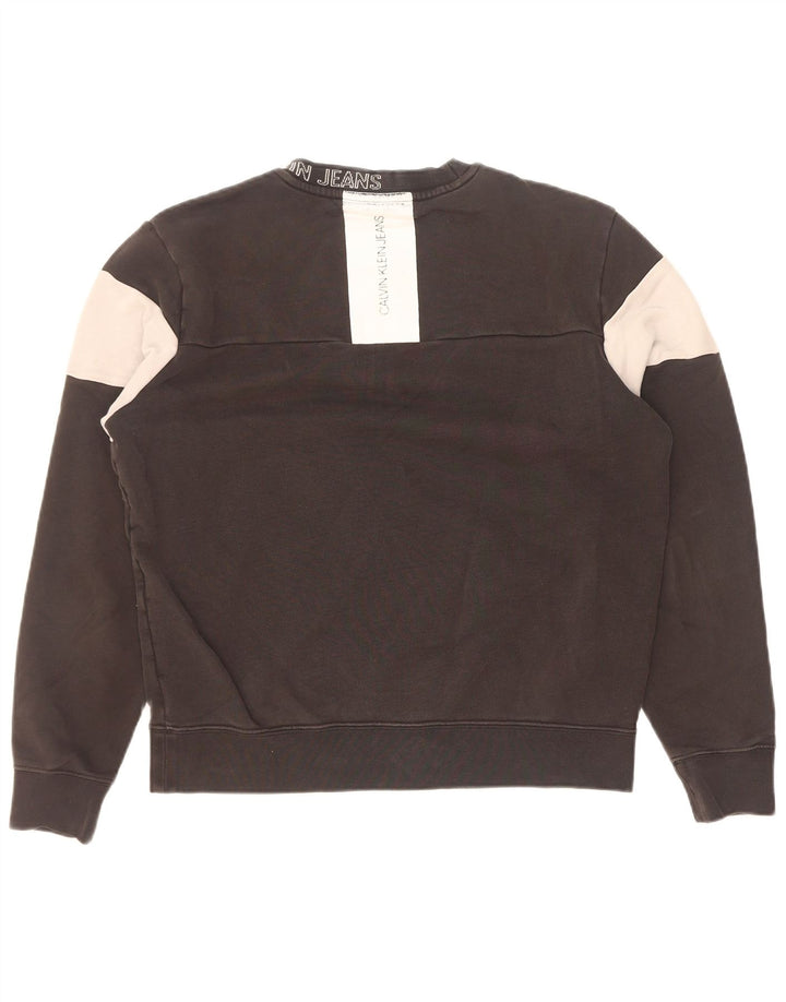Γραφικό ανδρικό φούτερ Calvin Klein Jumper Μικρό μαύρο βαμβακερό