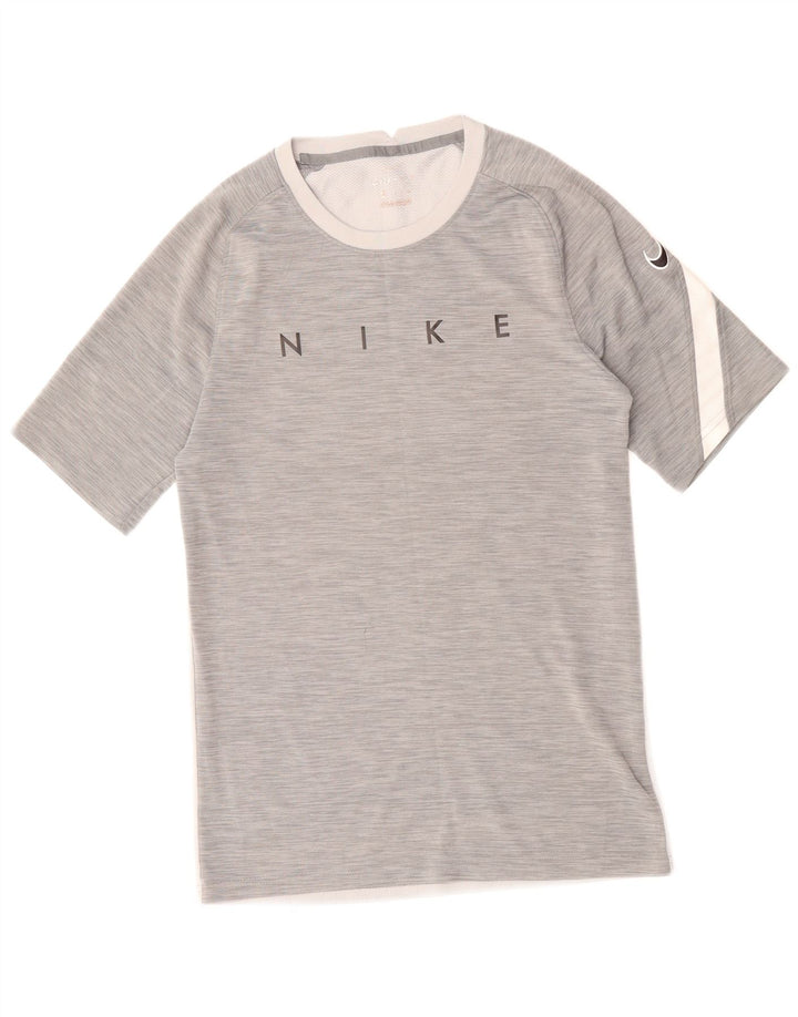 Ανδρικό γραφικό μπλουζάκι NIKE Dri Fit Top Small Grey Colorblock Polyester