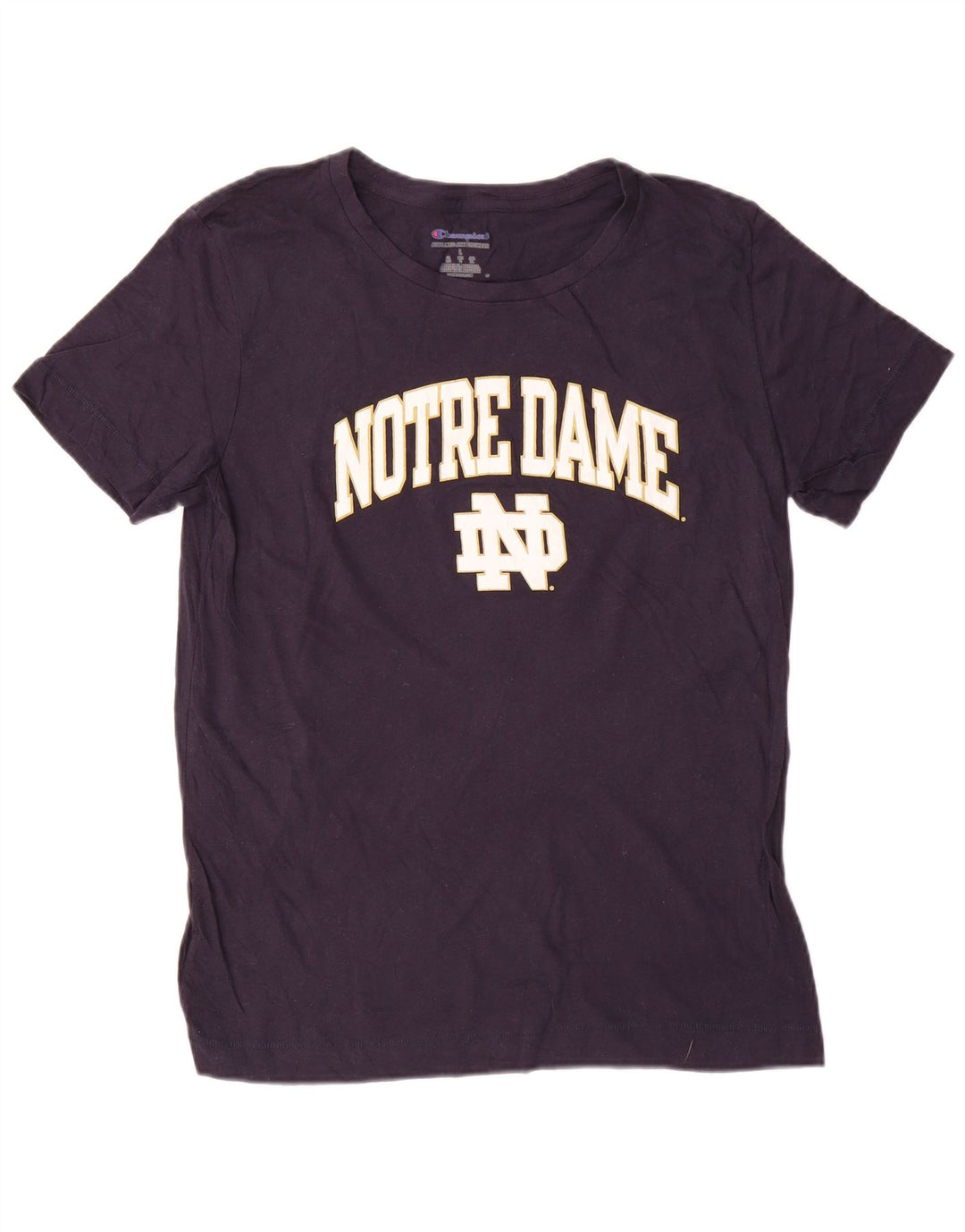 Champion γυναικείο γραφικό μπλουζάκι Notre Dame Top UK 16 Large Navy Blue από βαμβάκι
