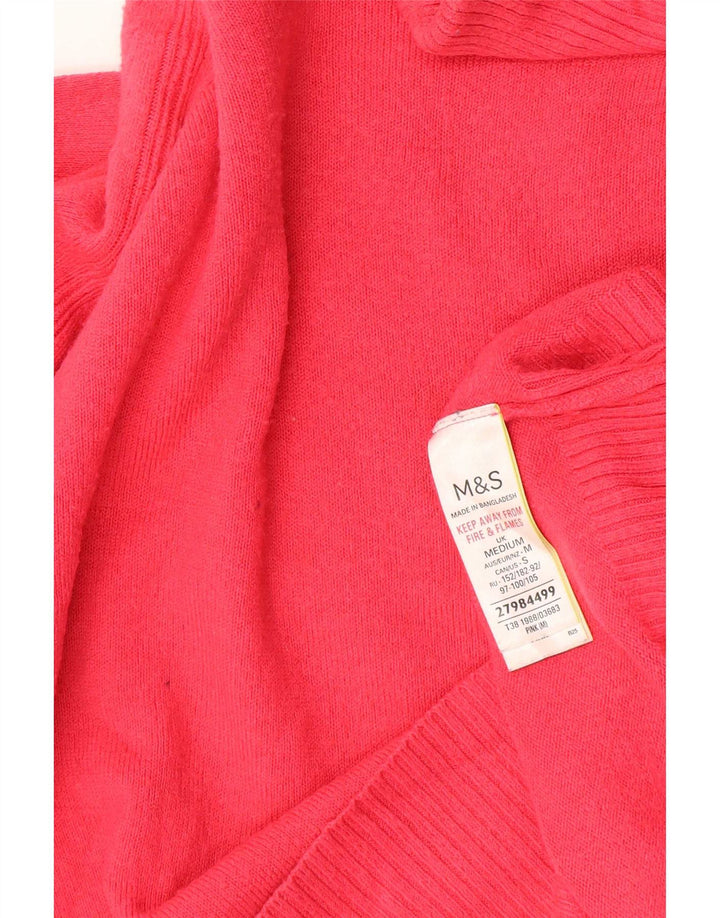 Marks & Spencer Γυναικείο πουλόβερ με ρολό λαιμόκοψη UK 14 Μεσαίο ροζ ακρυλικό