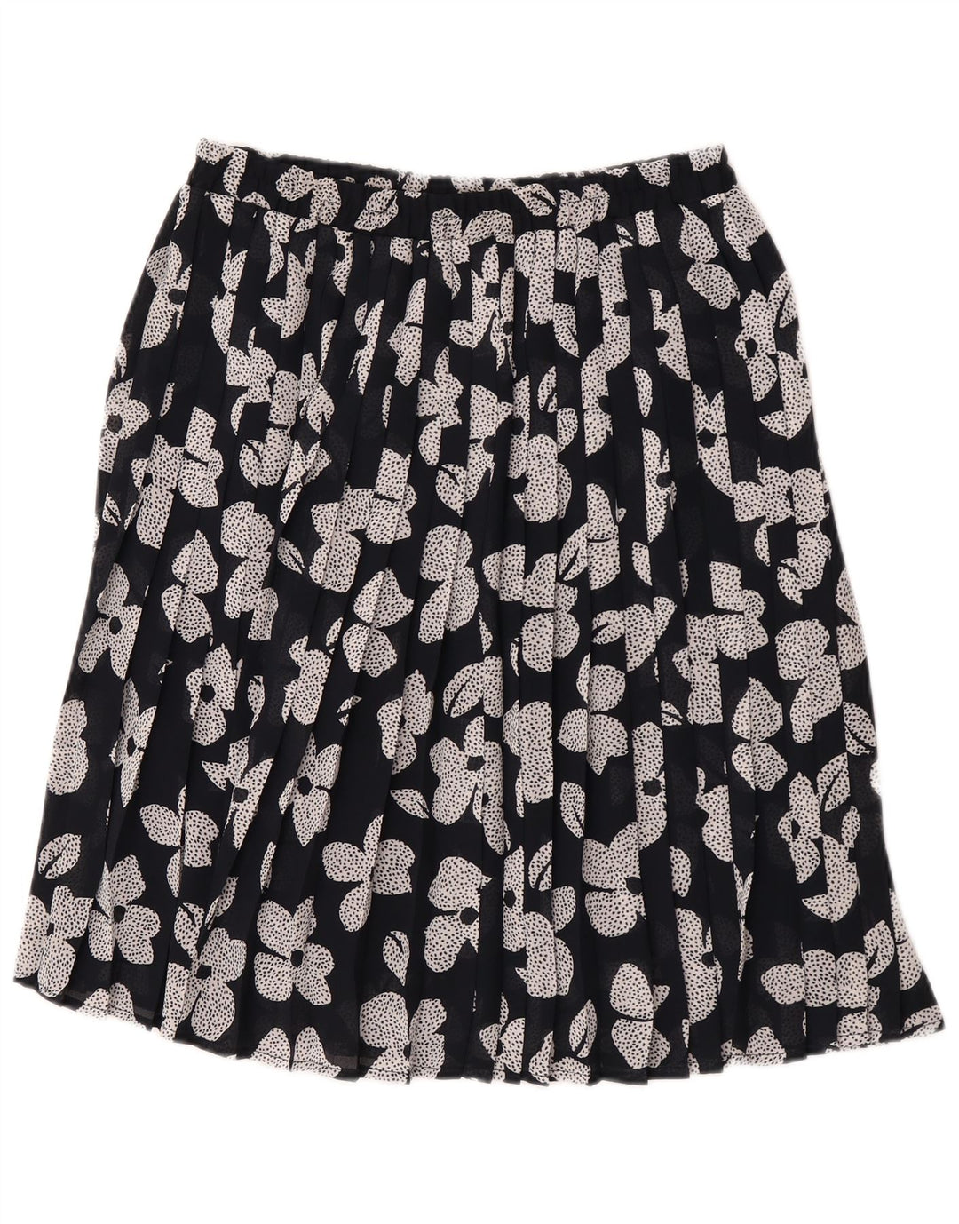 Vintage Γυναικεία Πλισέ Φούστα W30 Μεσαία Μαύρη Floral
