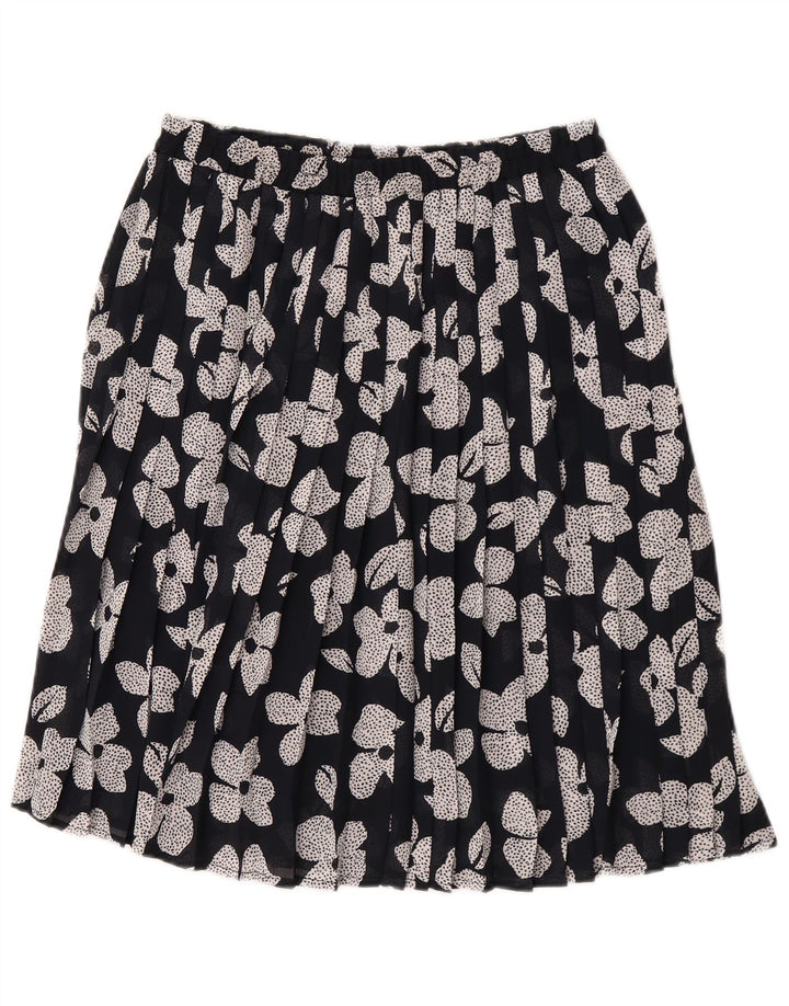 Vintage Γυναικεία Πλισέ Φούστα W30 Μεσαία Μαύρη Floral