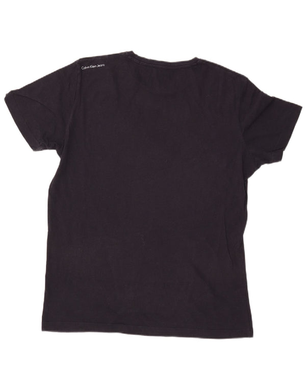 Calvin Klein Jeans Ανδρικό γραφικό T-Shirt Top Large Navy Blue