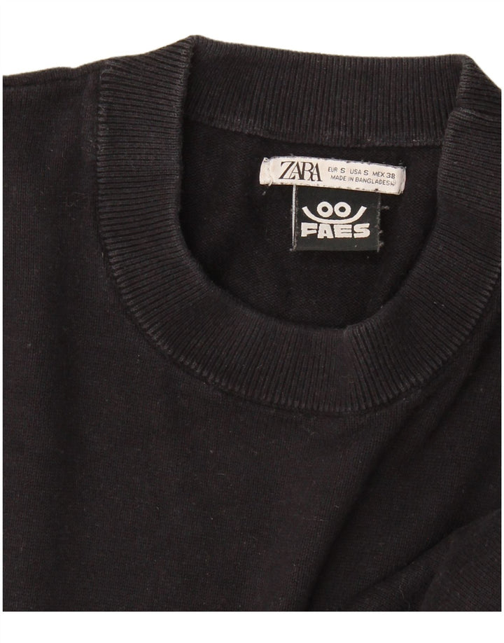 Ανδρικό πουλόβερ Zara Crew Neck Jumper Μικρό Μαύρο