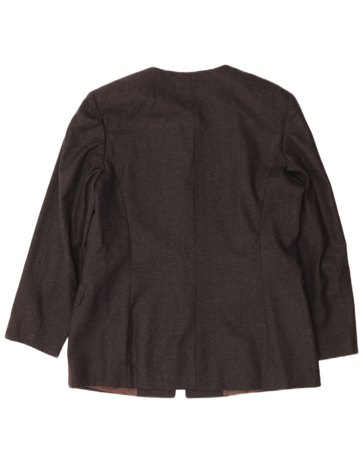 Vintage Γυναικείο Longline τζάκετ με 4 κουμπιά σακάκι IT 48 XL Γκρι μαλλί