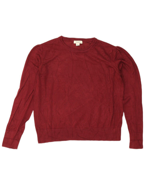 Γυναικείο πουλόβερ Oasis Crew Neck Jumper UK 16 Μεγάλη βισκόζη Βουργουνδίας
