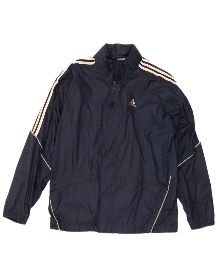 Adidas Ανδρικό μπουφάν βροχής με κουκούλα UK 36 Small Navy Blue Polyamide