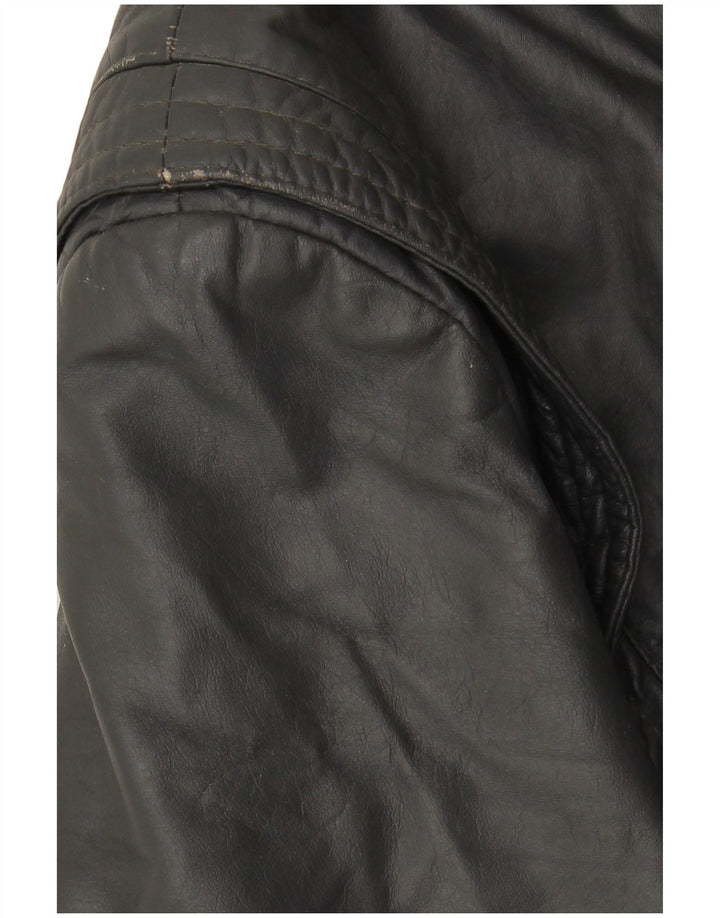 VINTAGE Ανδρικό Δερμάτινο Μπουφάν UK 40 Large Grey Leather
