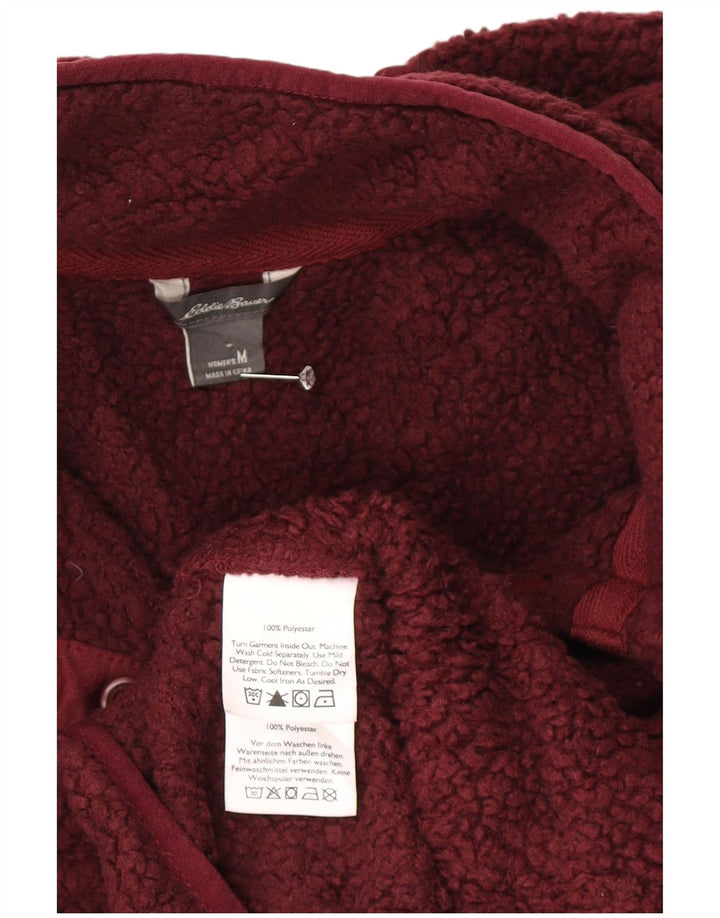 Eddie Bauer Γυναικείο μπλουζάκι με λαιμό Fleece άλμα UK 14 Medium Burgundy