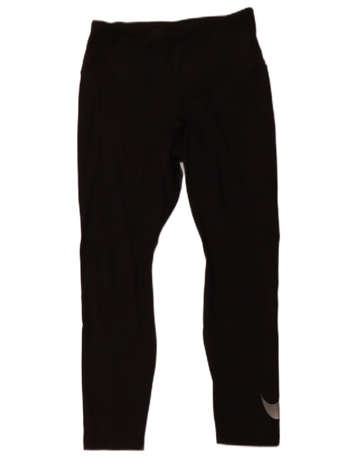 Γυναικείο κολάν NIKE Dri Fit Crop UK 12 μεσαίο μαύρο πολυεστέρα