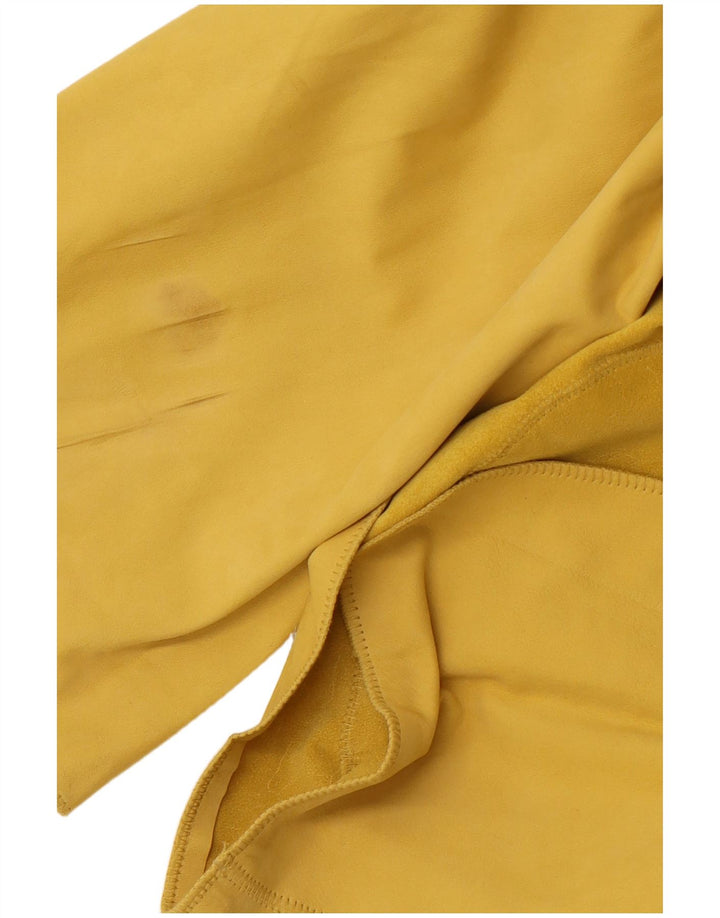 DI BARI Γυναικείο Suede Jacket μεγάλου μεγέθους EU 42 Δερμάτινο μεγάλο κίτρινο