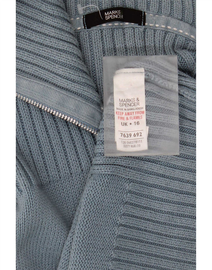 Marks & Spencer Γυναικεία Ζακέτα πουλόβερ UK 16 Μεγάλο Μπλε Βαμβακερό