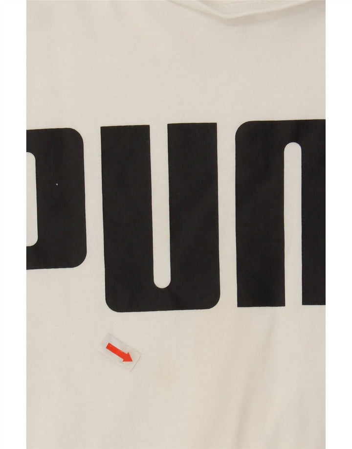 PUMA Mens Graphic T-Shirt Top 2XL White Cotton Vintage Puma and Second-Hand Puma from Messina Hembry 