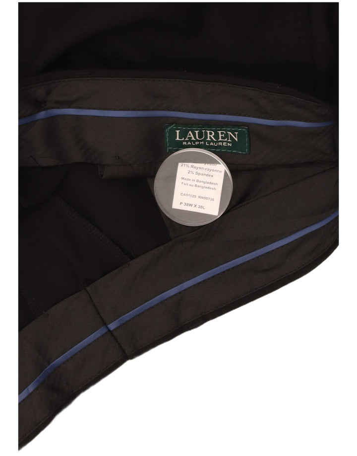 RALPH LAUREN Ανδρικό ίσιο παντελόνι W38 L30 Μαύρο πολυεστέρα