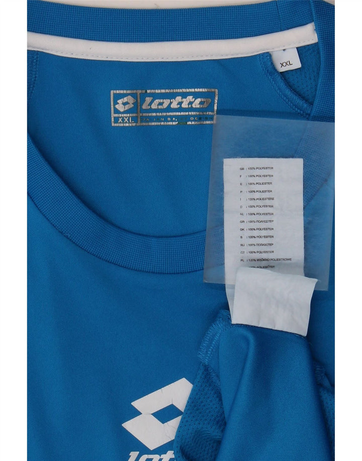 Ανδρικό T-Shirt Lotto Top 2XL Blue Colourblock Πολυεστέρας