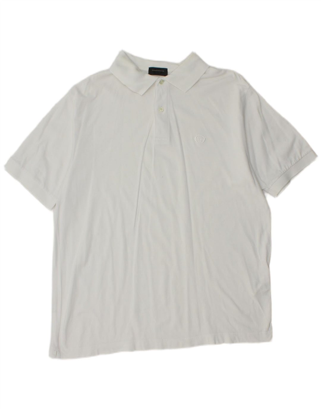 Sergio Tacchini Ανδρικό Πόλο Μπλουζάκι IT 50 Μεσαίο λευκό βαμβακερό