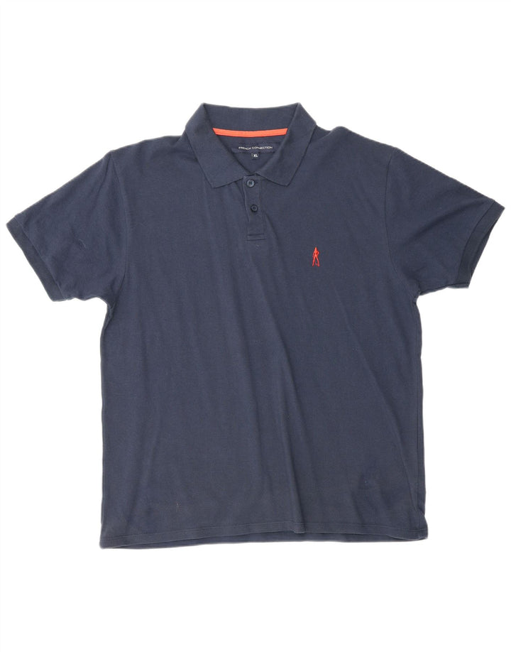 ΓΑΛΛΙΚΗ ΣΥΝΔΕΣΗ Ανδρικό πουκάμισο πόλο XL Navy Blue Cotton