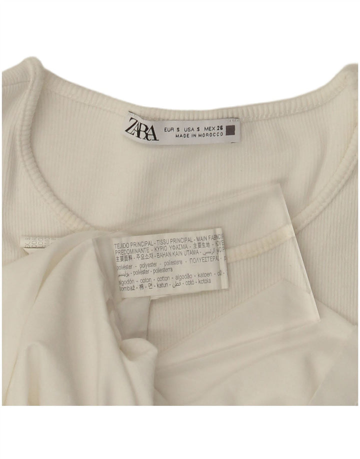 Zara Γυναικείο φόρεμα A-Line UK 8 Small Off White Polyester