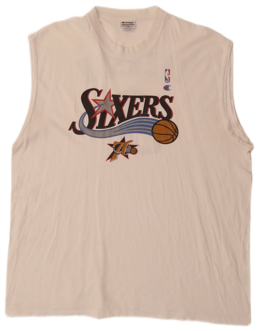 CHAMPION Ανδρικό γιλέκο γραφικών Allen Iverson Philadelphia Top 2XL Off White