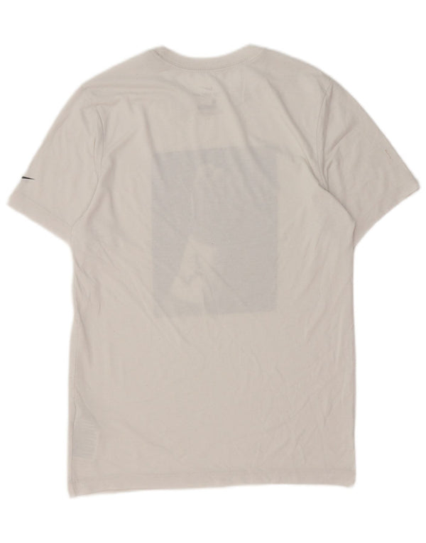 Μπλουζάκι Nike ανδρικό Dri Fit γραφικό μπλουζάκι, μικρό λευκό βαμβακερό