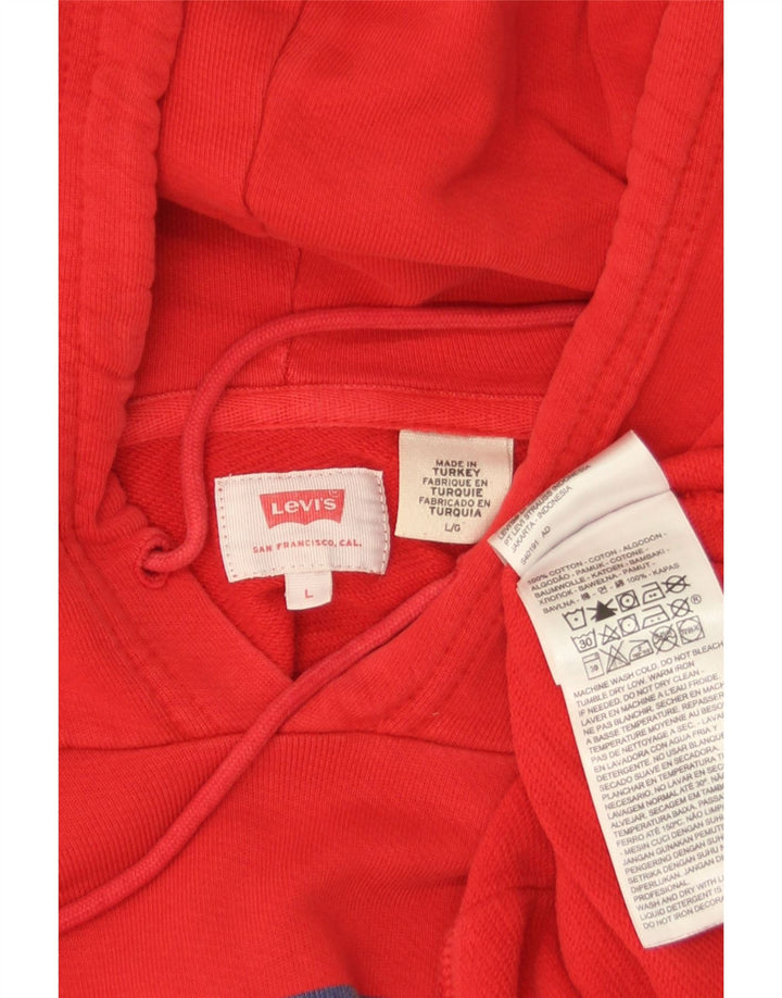 Ανδρικό γραφικό κουκούλα Levi's μεγάλο κόκκινο βαμβακερό