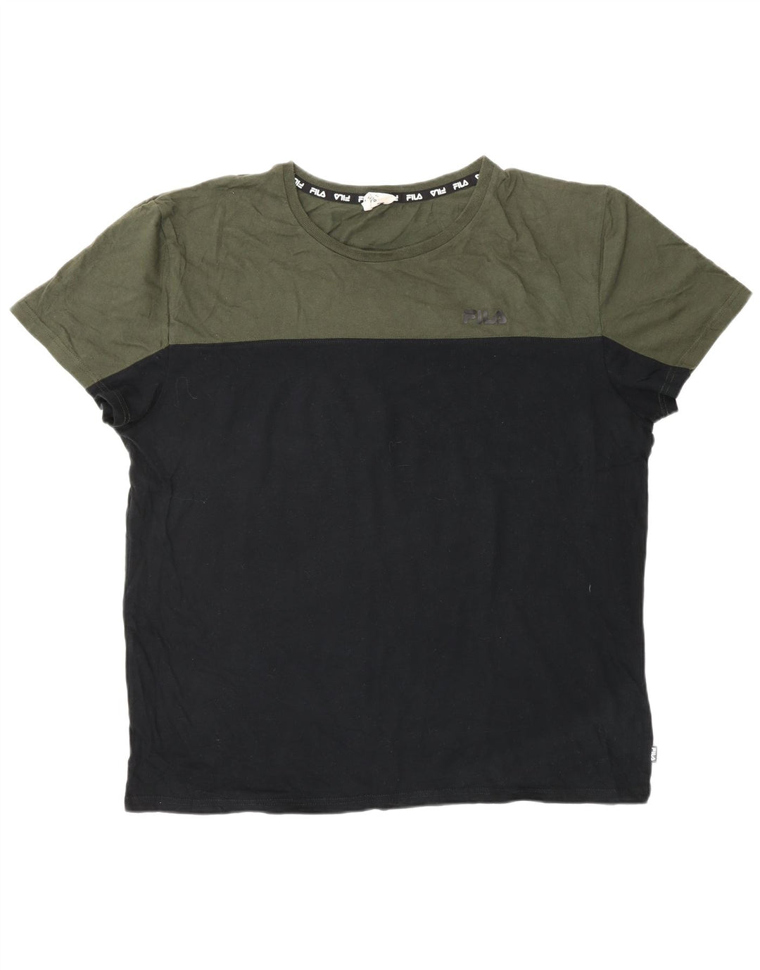 Ανδρικό T-Shirt Fila Top 2XL Μαύρο Colourblock Βαμβακερό