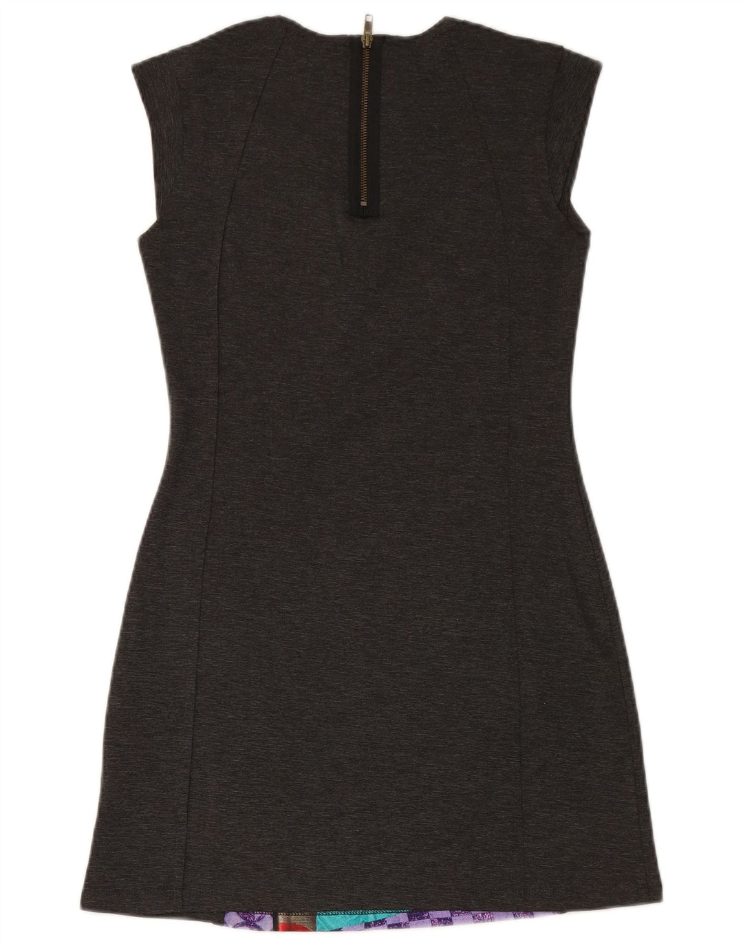 Γυναικείο αμάνικο φόρεμα DESIGUAL UK 14 Medium Grey Patchwork