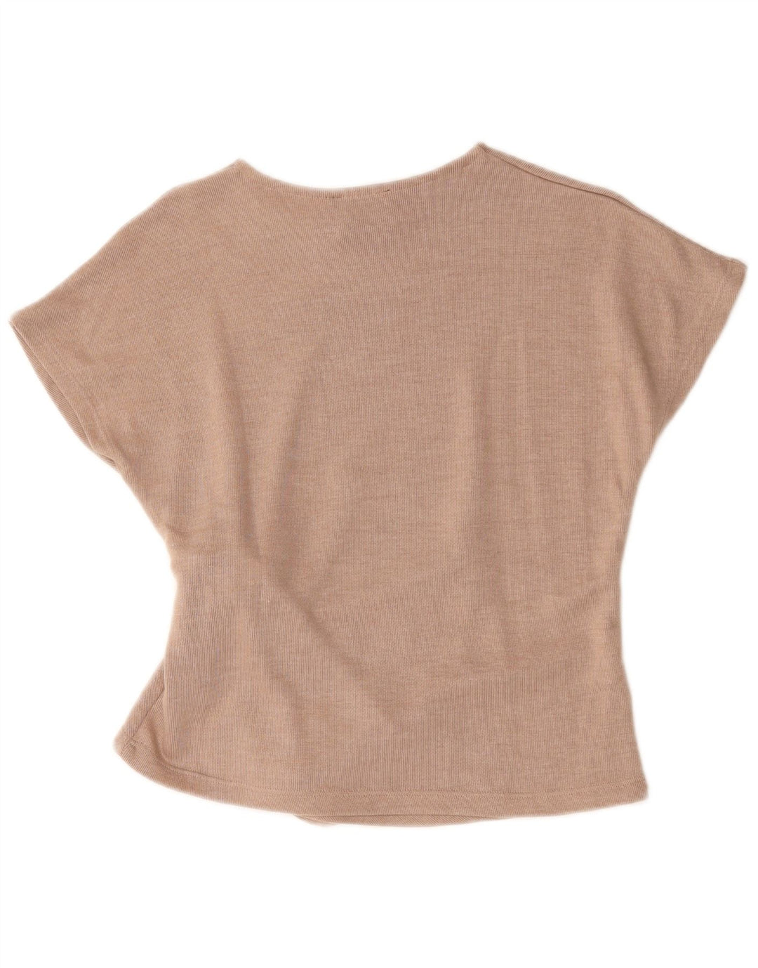 Zara γυναικεία μπλούζα με γραβάτα τοπ UK 10 Small Beige Polyester