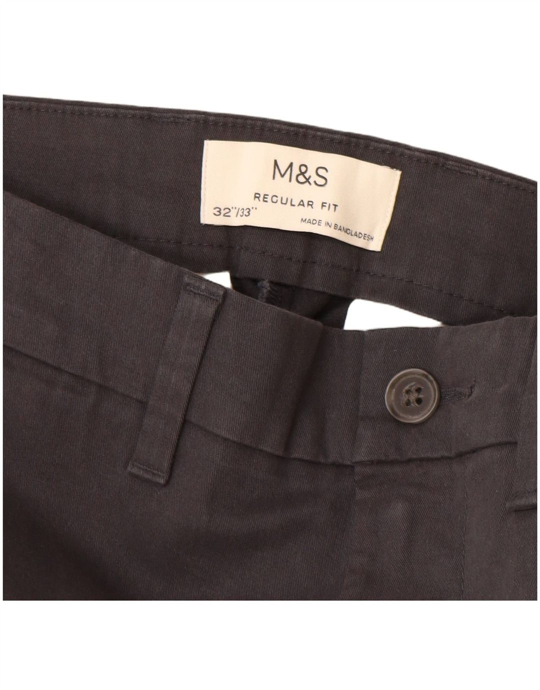 MARKS & SPENCER Ανδρικό παντελόνι Chino με κανονική εφαρμογή W32 L33 μαύρο
