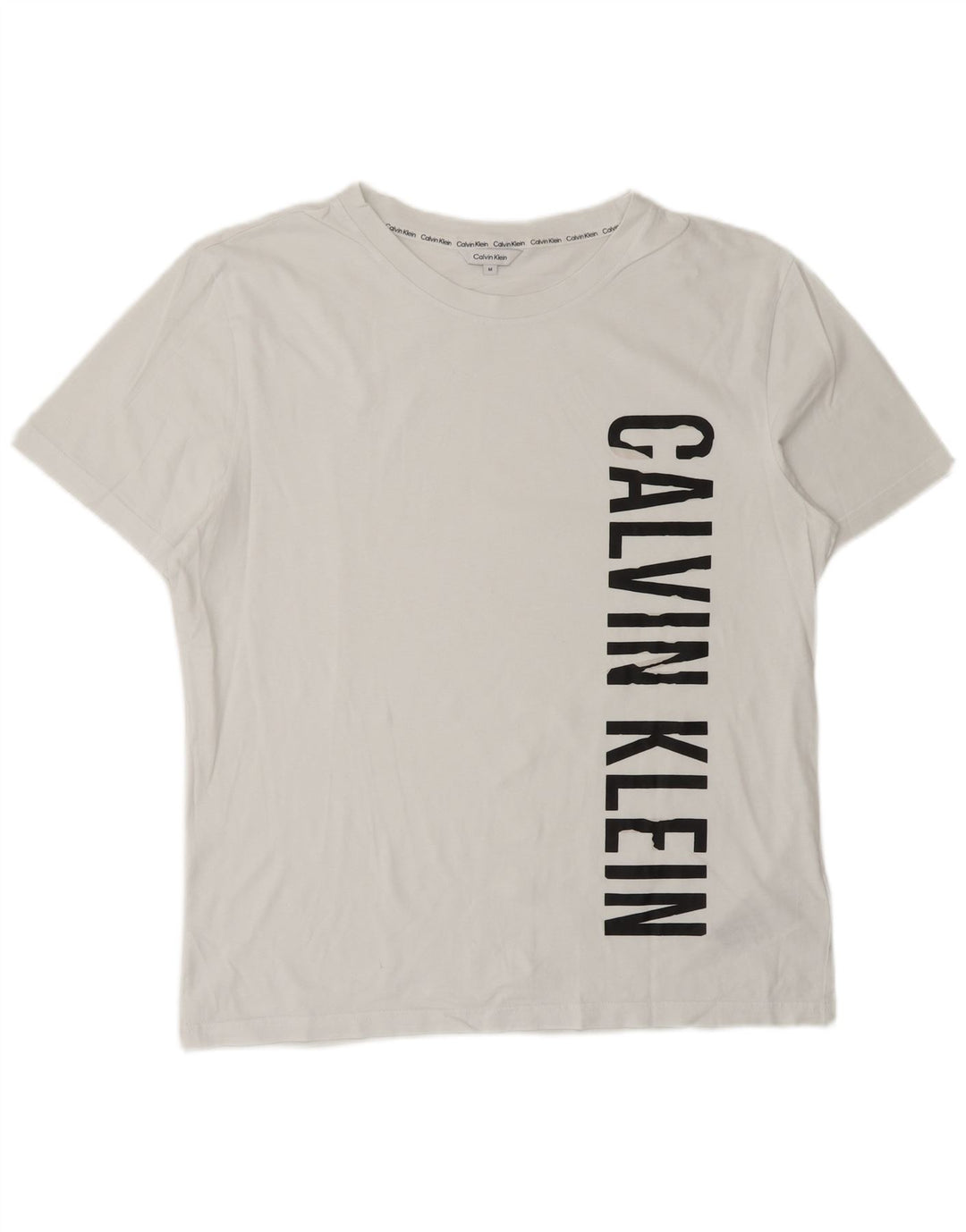 Ανδρικό γραφικό T-shirt CALVIN KLEIN Μπλουζάκι με μεσαίο λευκό βαμβάκι