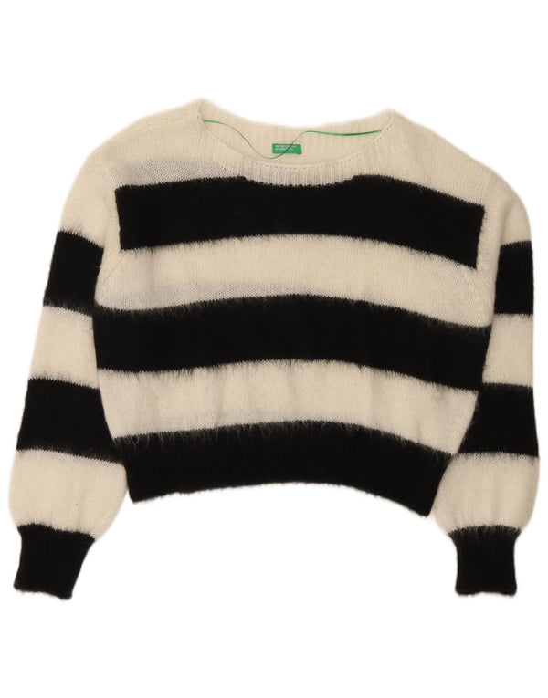Γυναικείο πουλόβερ Benetton Boat Neck Jumper UK 16 Μεγάλο πολύχρωμο ριγέ