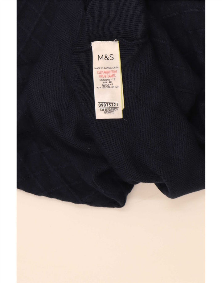 Marks & Spencer Γυναικείο πουλόβερ με λαιμόκοψη UK 12 Medium Navy Blue