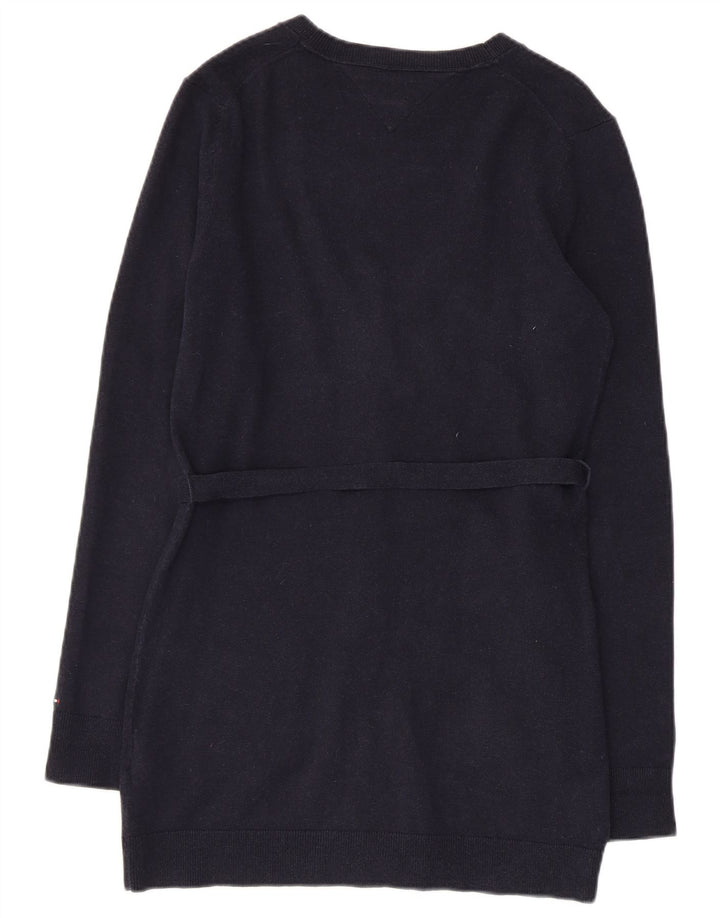 TOMMY HILFIGER Γυναικείο πουλόβερ ζακέτα UK 12 μεσαίο μπλε βαμβακερό