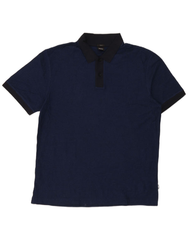 Ανδρικό μπλουζάκι πόλο Hugo Boss Slim Fit 2XL Navy Blue βαμβακερό