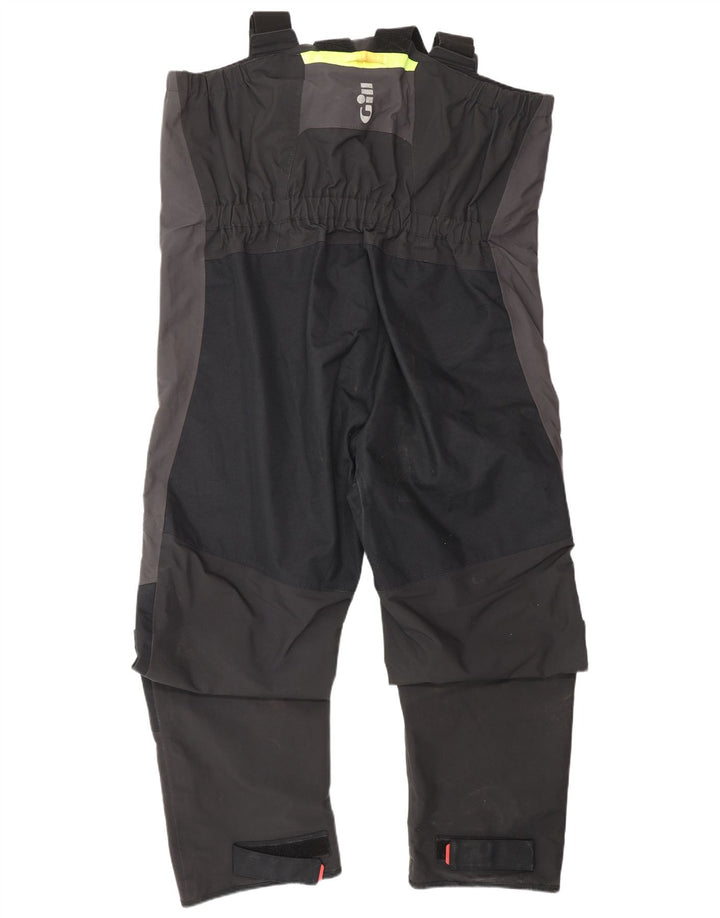 GILL Mens Cargo Dungarees Αδιάβροχο Παντελόνι Μεγάλο Μαύρο Nylon Nautical
