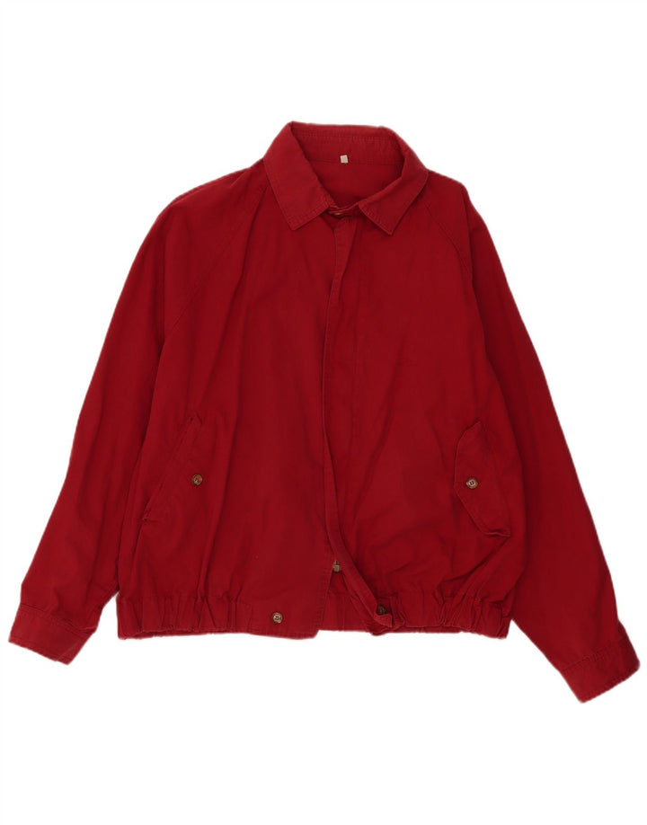 James Dillon Ανδρικό Bomber Jacket Loose Fit UK 38 Medium Red Cotton