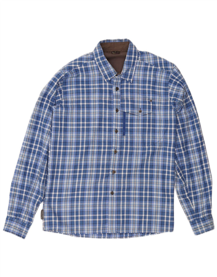 SALEWA Ανδρικό Φανελένιο Πουκάμισο Μικρό Μπλε Check Polyester