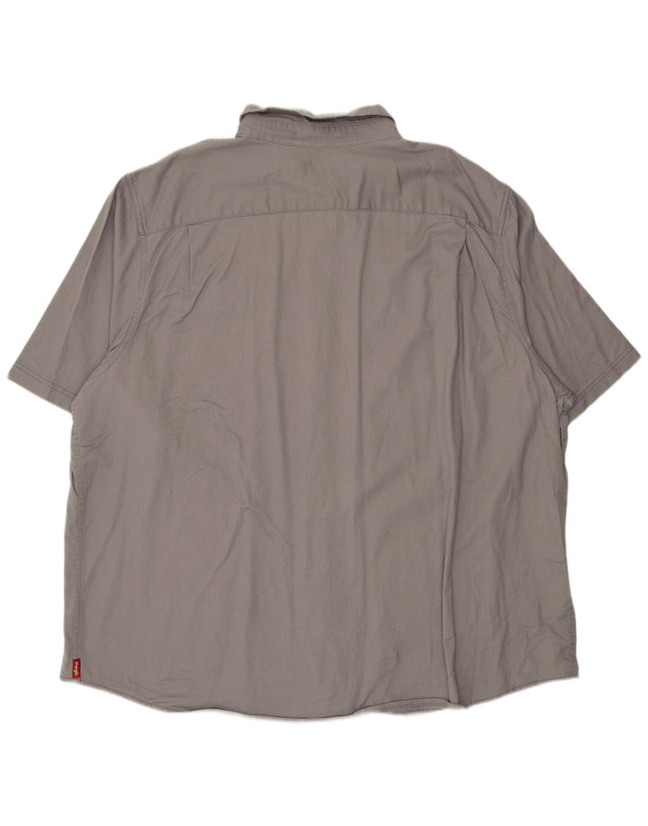 Ανδρικό κοντομάνικο πουκάμισο Wrangler 3XL γκρι βαμβακερό