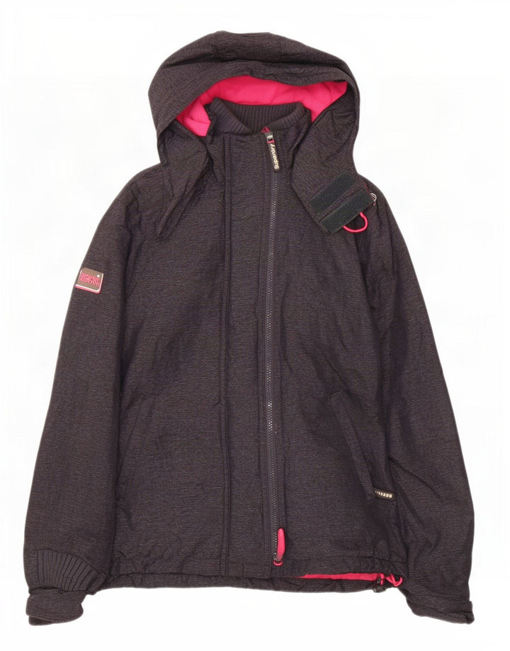 Superdry Γυναικείο Windcheater Hooded Windbreaker Jacket UK 16 Large Grey