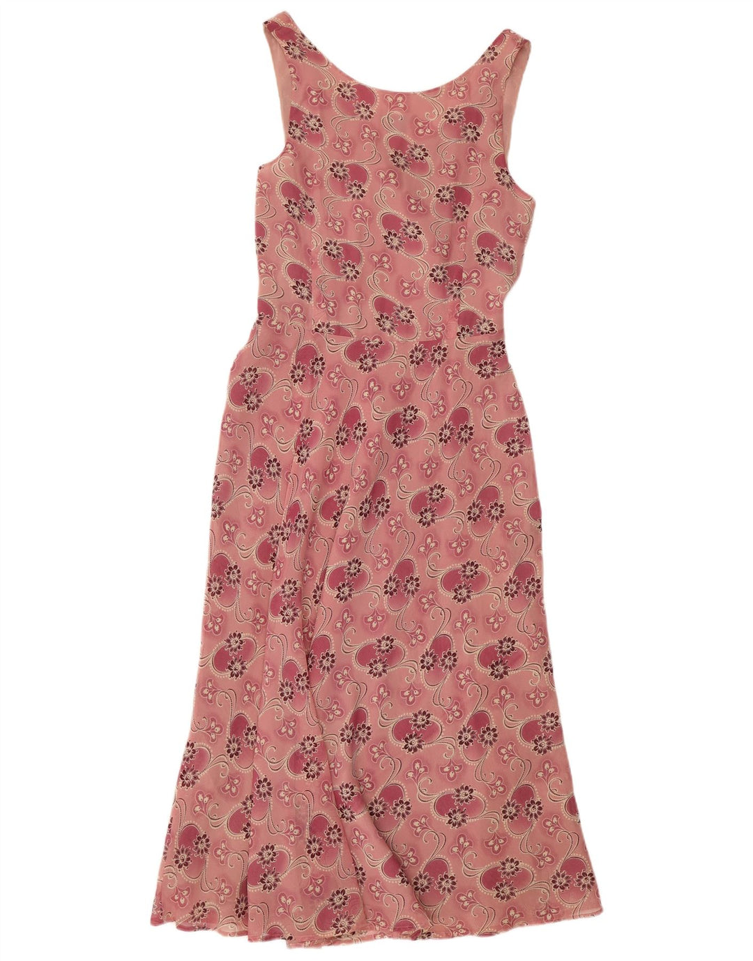 Γυναικείο Αμάνικο Maxi Φόρεμα MONSOON UK 10 Small Pink Floral Silk