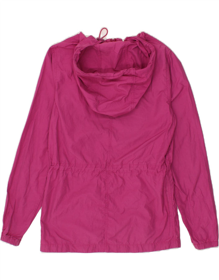 JACK WILLS Womens Hooded Rain Jacket UK 8 Small Pink Cotton Vintage Jack Wills and Second-Hand Jack Wills from Messina Hembry 