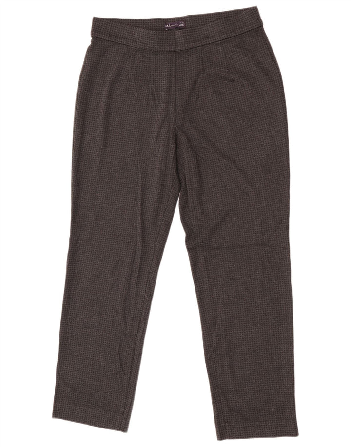 Marks & Spencer Γυναικείο Παντελόνι UK 14 Large W32 L28 Grey Houndstooth
