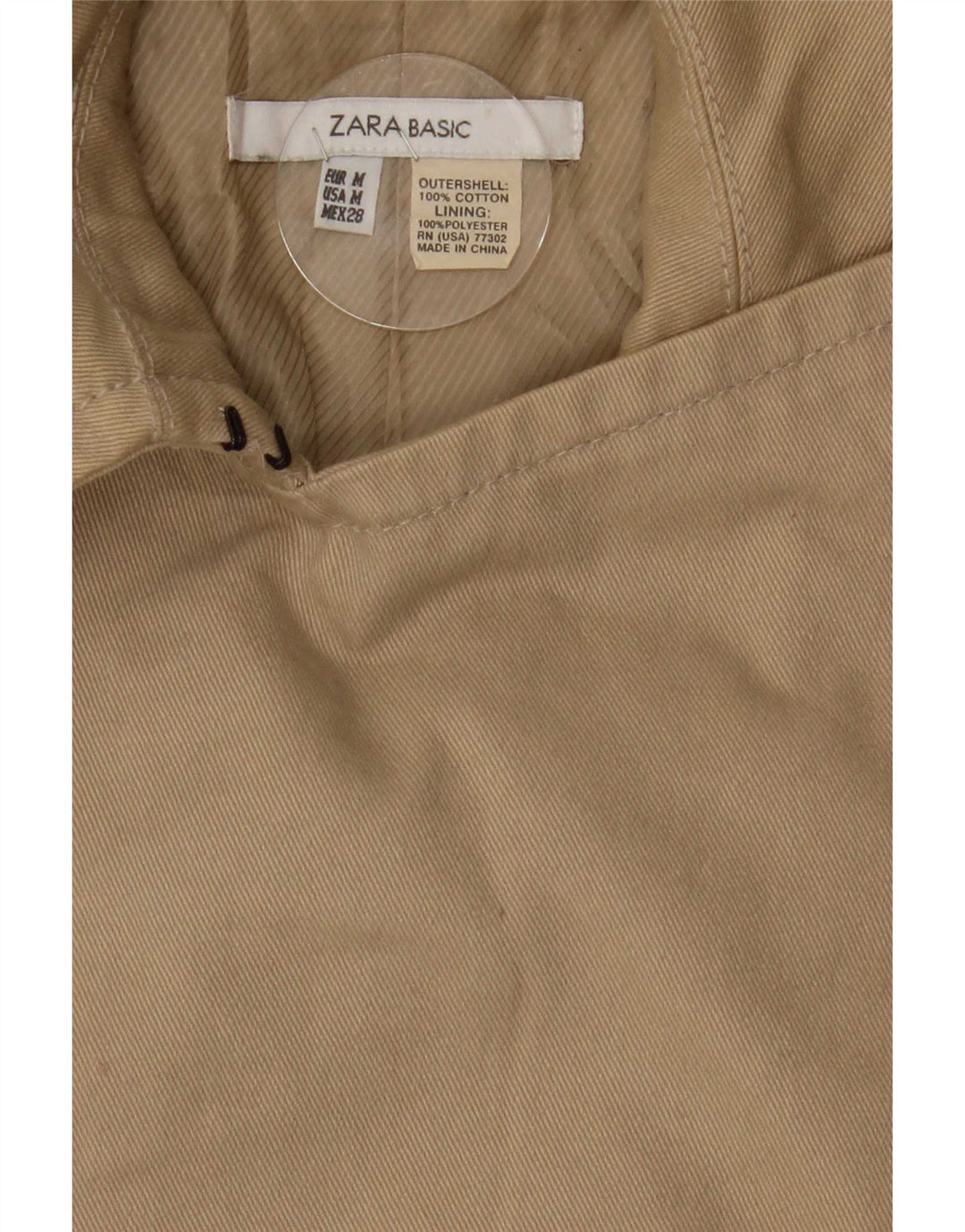 Zara Γυναικεία καμπαρντίνα με διπλό στήθος UK 14 Βαμβακερό μεσαίο μπεζ