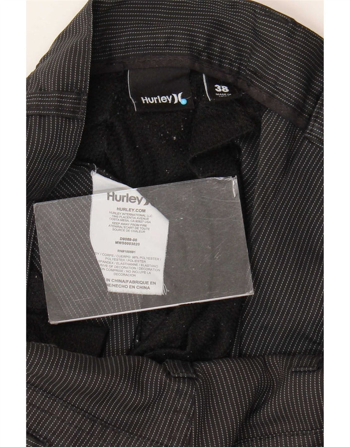 Ανδρικό σορτς Chino Hurley W38 XL Μαύρο ρίγες από πολυεστέρα
