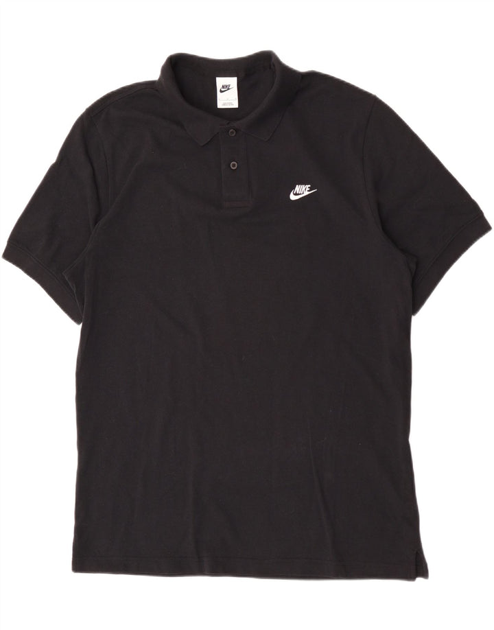 Ανδρικό μπλουζάκι πόλο Nike μεγάλο μαύρο