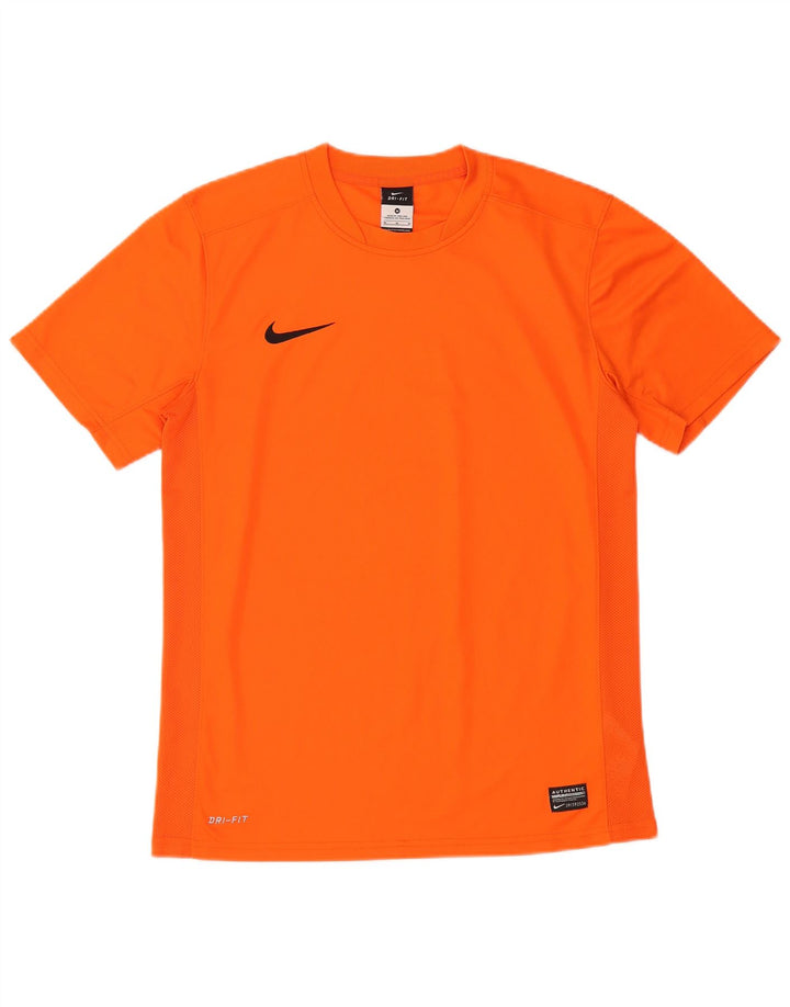 NIKE Mens Dri Fit T-Shirt Top Medium Orange Polyester