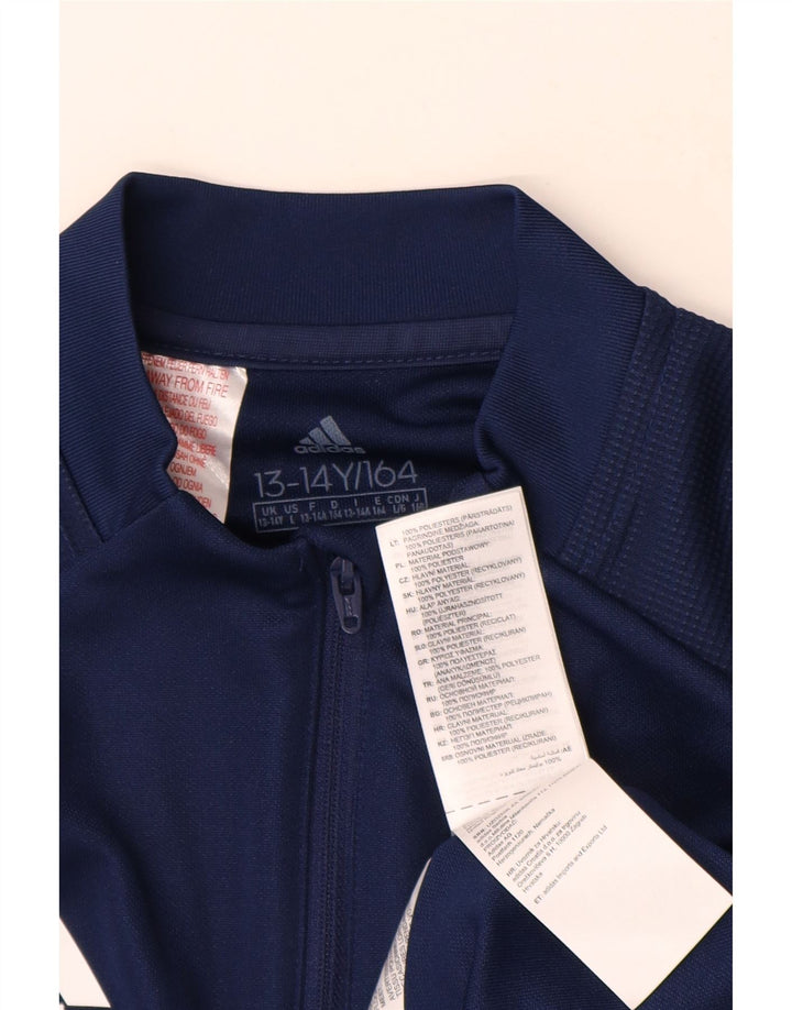 Adidas Boys Aeroready φόρμα πουλόβερ με φερμουάρ 13-14 ετών Navy Blue