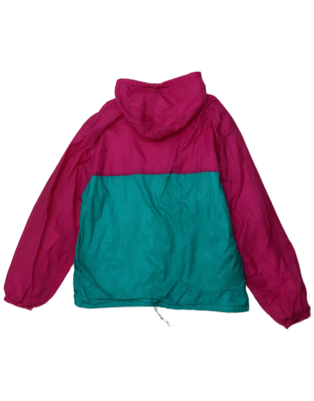 VINTAGE Ανδρικό μπουφάν βροχής με κουκούλα UK 42 XL Pink Colourblock Polyamide